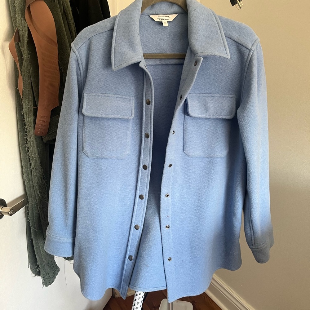 & Other Stories Blue Utility Jacket with Shacket Style